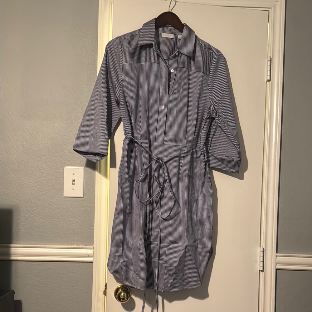 Striped Blue Shirt Dress